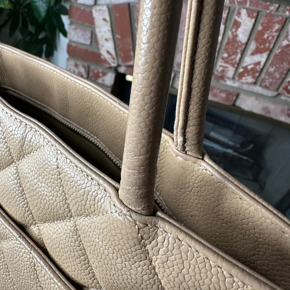 Chanel Beige‎ Caviar Medallion Tote – Gold Hardware